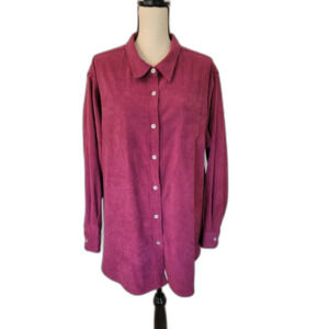 Woman Within Soft Sueded Moleskin button down shirt jacket, size 2X (26-28)